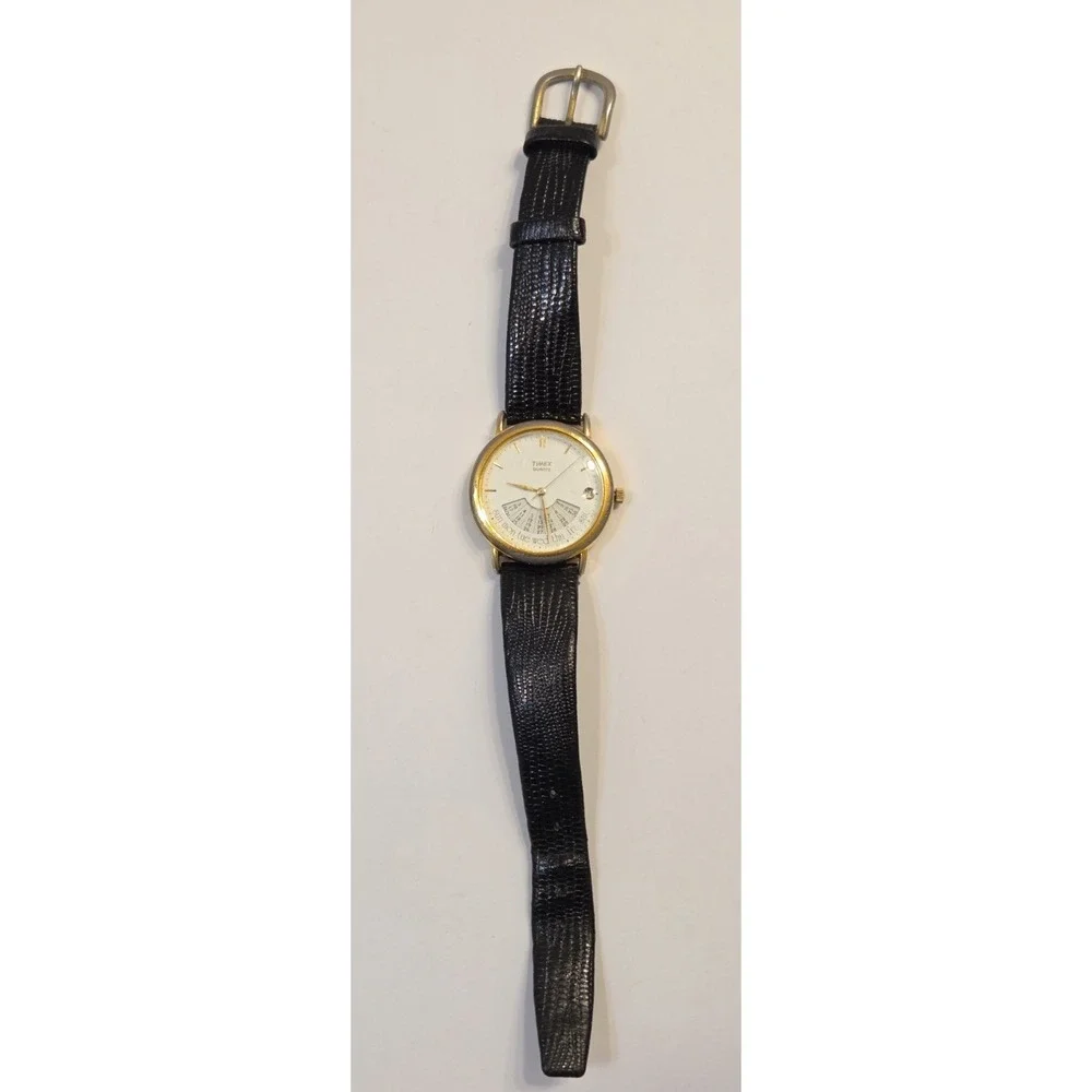 Vintage 1990s Timex Quartz Watch Perpetual Monthly Calendar LA 395